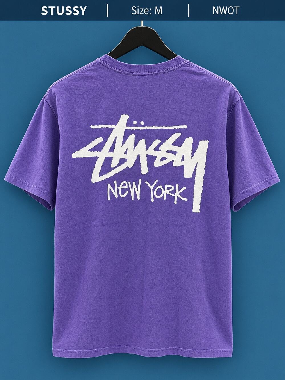 Stussy New York Chapter Purple Lavender Tee Medium NWOT